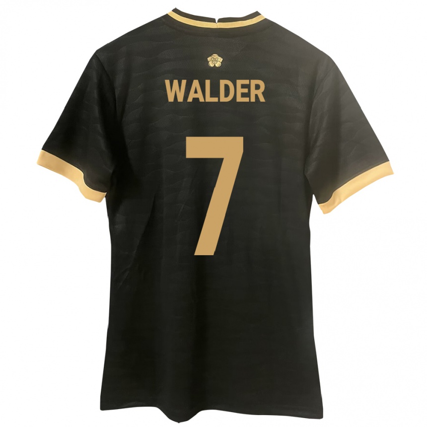 Kinder Fußball Panama Kevin Walder #7 Schwarz Auswärtstrikot Trikot 24-26 T-Shirt Luxemburg