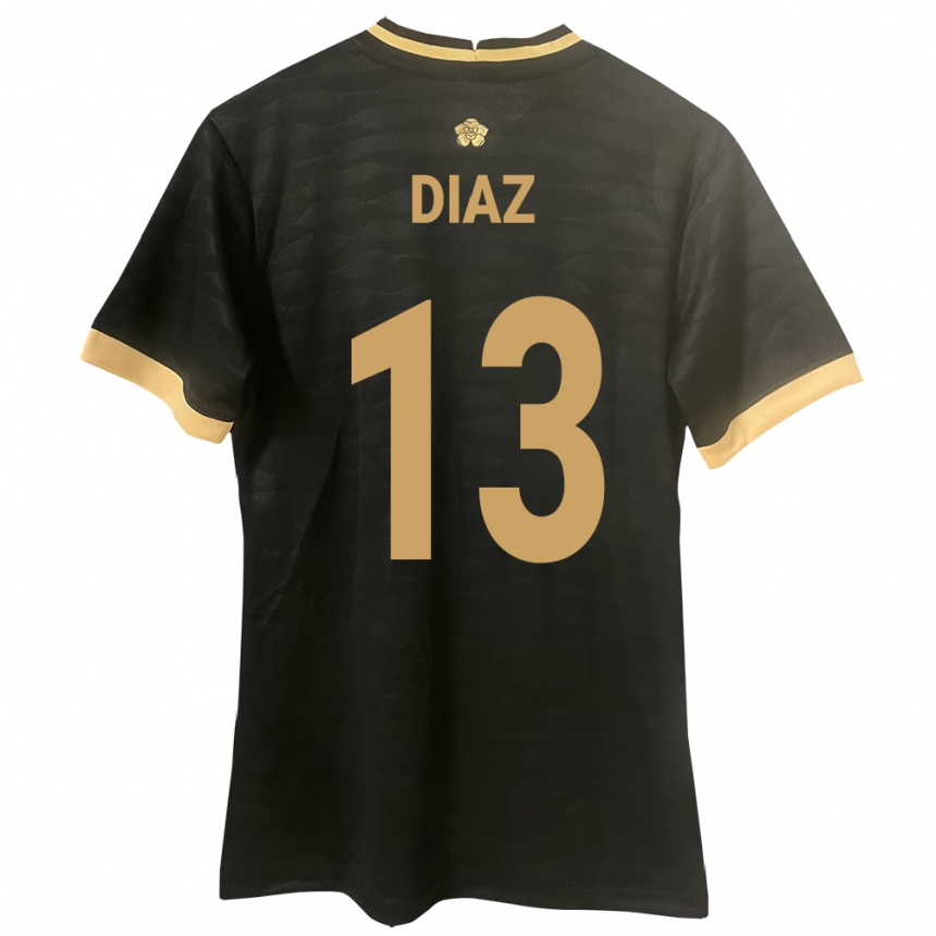 Kinder Fußball Panama Érick Díaz #13 Schwarz Auswärtstrikot Trikot 24-26 T-Shirt Luxemburg