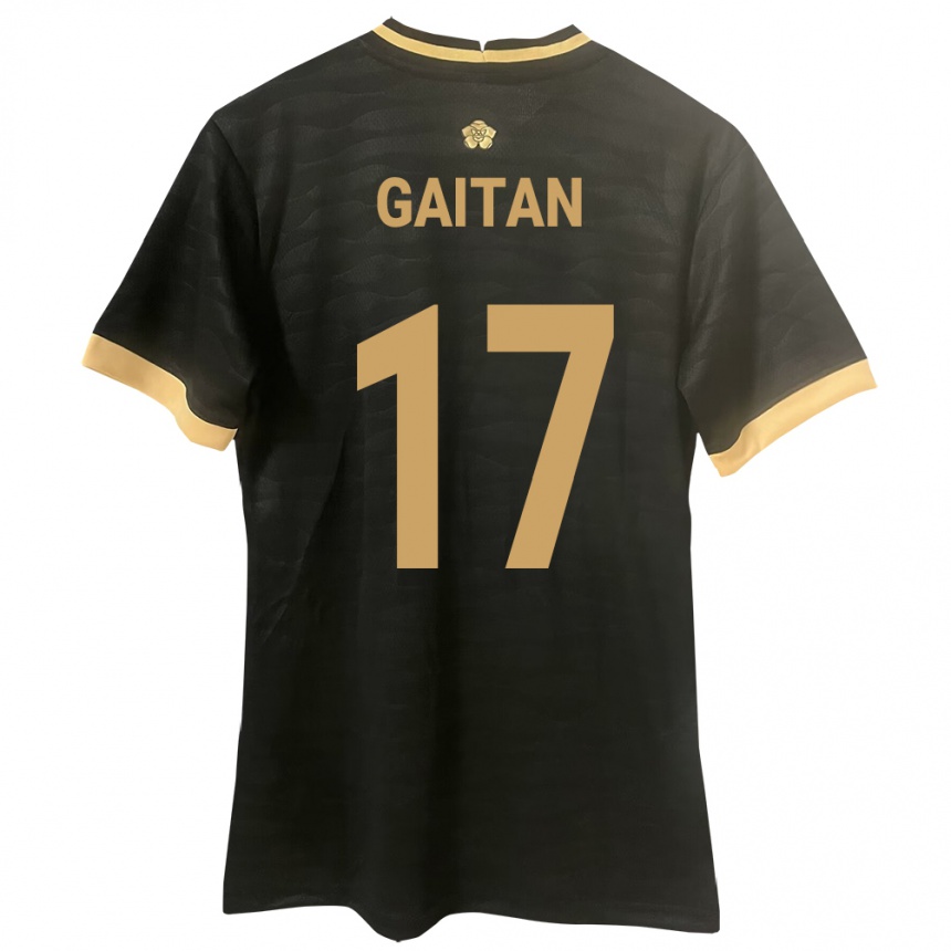 Kinder Fußball Panama Luis Gaitán #17 Schwarz Auswärtstrikot Trikot 24-26 T-Shirt Luxemburg