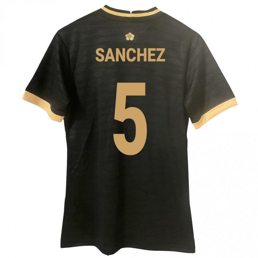 Kinder Fußball Panama Leydis Sánchez #5 Schwarz Auswärtstrikot Trikot 24-26 T-Shirt Luxemburg