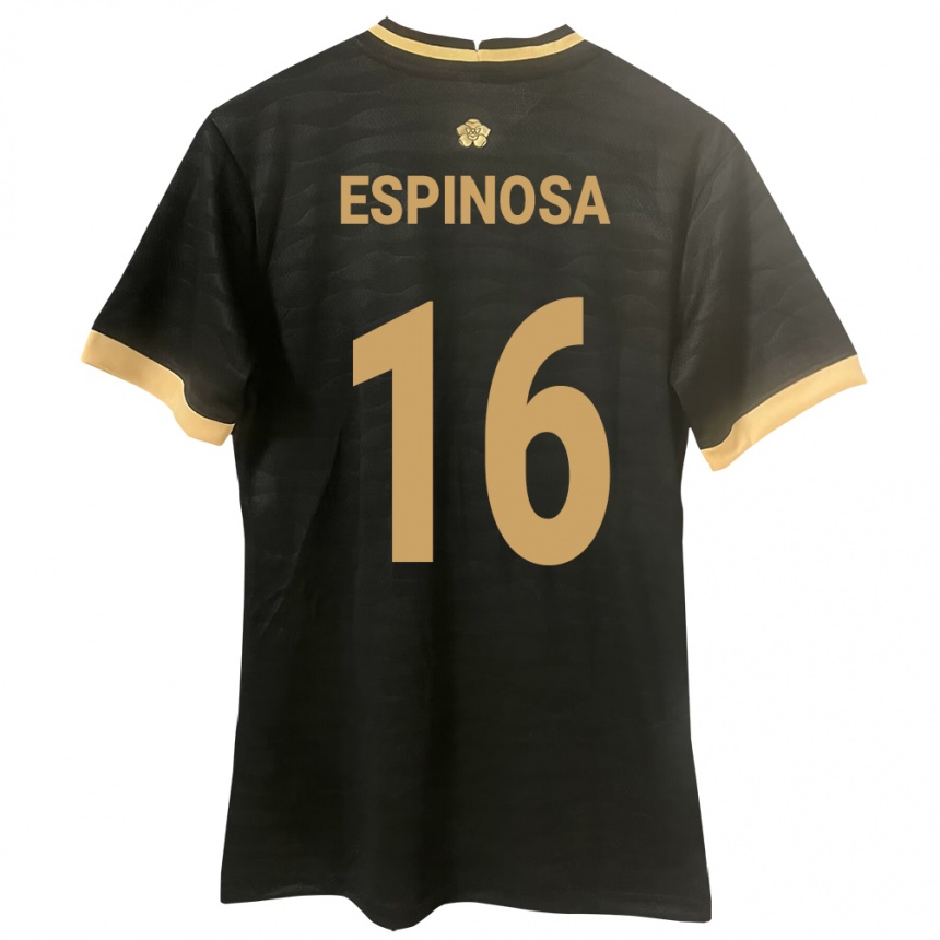 Kinder Fußball Panama Rebeca Espinosa #16 Schwarz Auswärtstrikot Trikot 24-26 T-Shirt Luxemburg