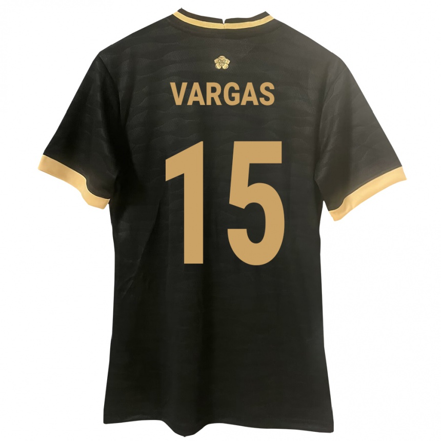 Kinder Fußball Panama Rosario Vargas #15 Schwarz Auswärtstrikot Trikot 24-26 T-Shirt Luxemburg