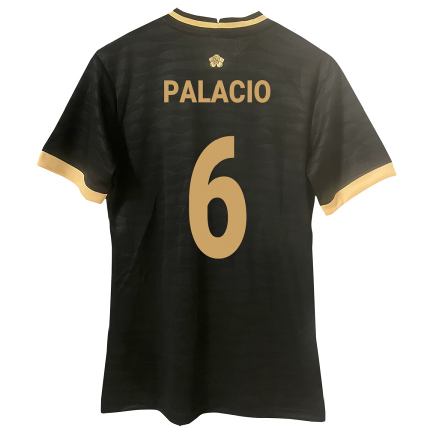 Kinder Fußball Panama Yamileth Palacio #6 Schwarz Auswärtstrikot Trikot 24-26 T-Shirt Luxemburg