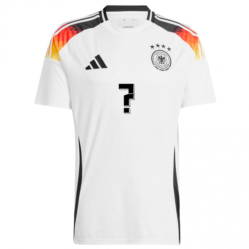 Herren Fußball Deutschland Ihren Namen #0 Weiß Heimtrikot Trikot 24-26 T-Shirt Luxemburg