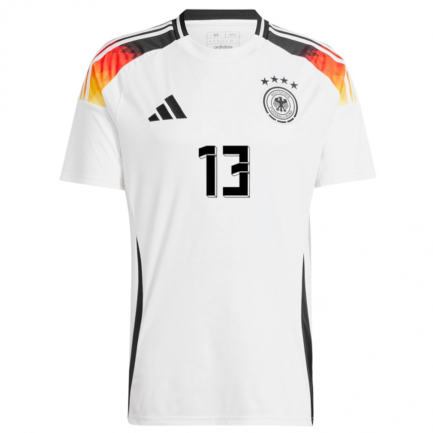 Herren Fußball Deutschland Yannik Keitel #13 Weiß Heimtrikot Trikot 24-26 T-Shirt Luxemburg