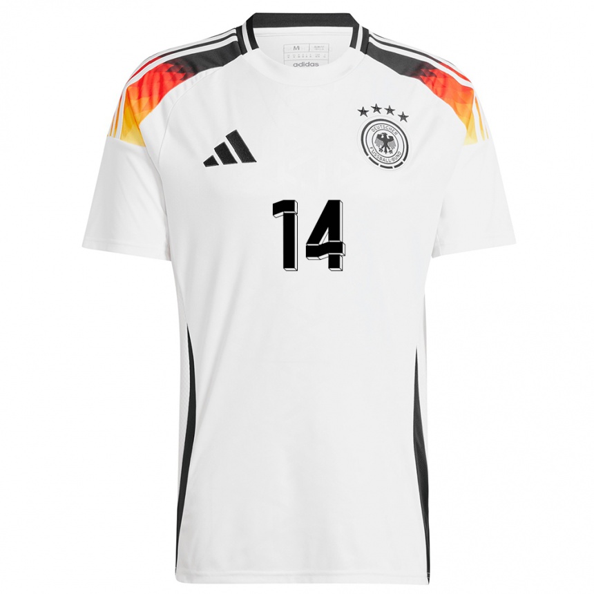 Herren Fußball Deutschland Marcel Wenig #14 Weiß Heimtrikot Trikot 24-26 T-Shirt Luxemburg