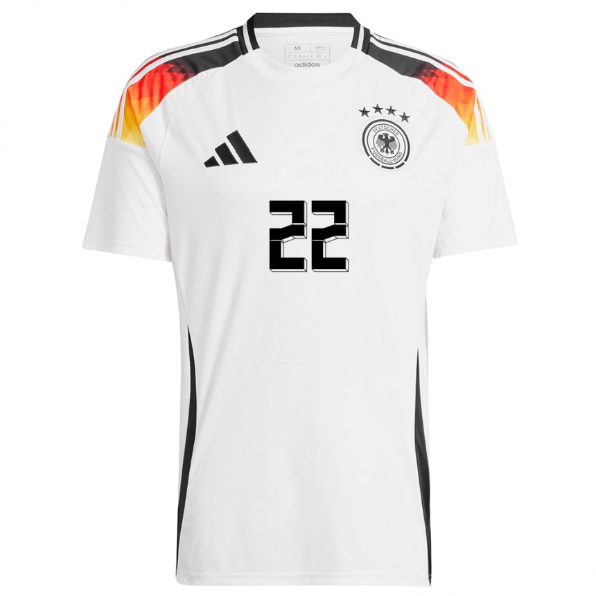 Herren Fußball Deutschland Maria Luisa Grohs #22 Weiß Heimtrikot Trikot 24-26 T-Shirt Luxemburg