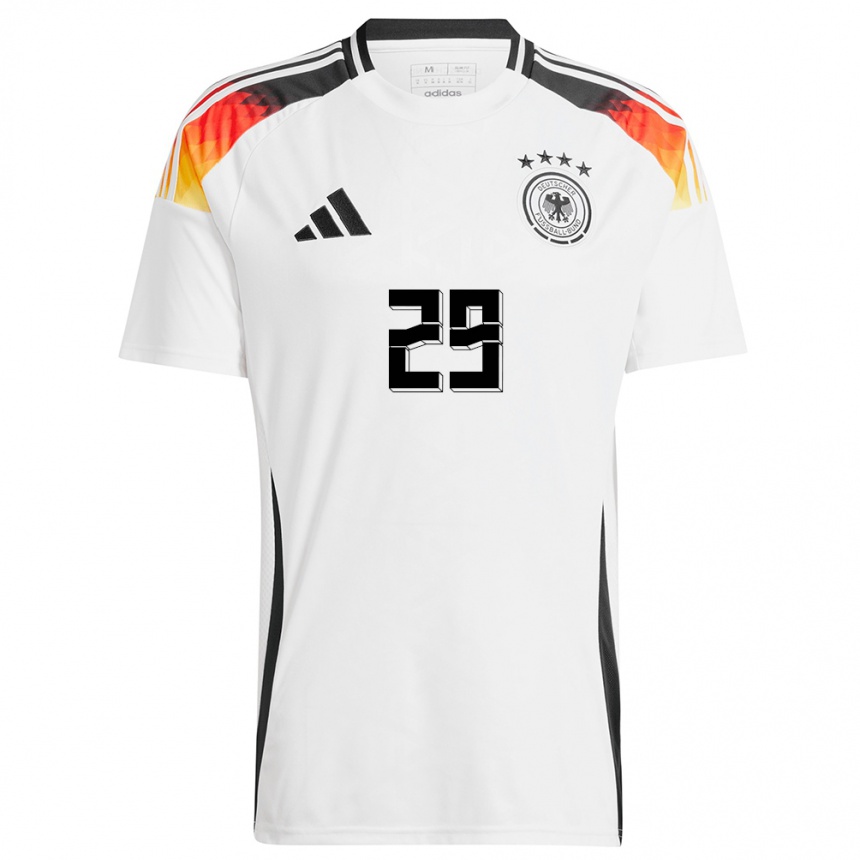 Herren Fußball Deutschland Selina Cerci #29 Weiß Heimtrikot Trikot 24-26 T-Shirt Luxemburg