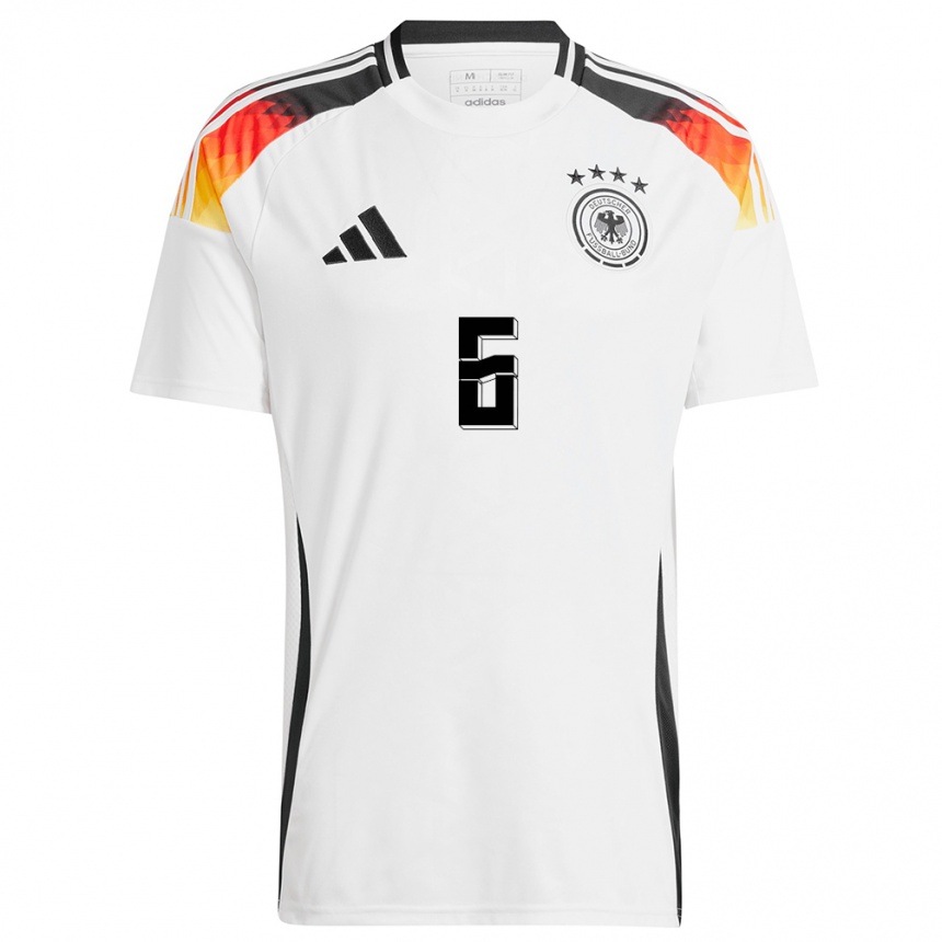 Herren Fußball Deutschland Joshua Kimmich #6 Weiß Heimtrikot Trikot 24-26 T-Shirt Luxemburg