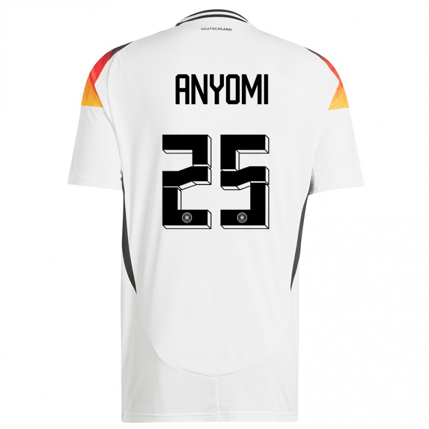 Herren Fußball Deutschland Nicole Anyomi #25 Weiß Heimtrikot Trikot 24-26 T-Shirt Luxemburg