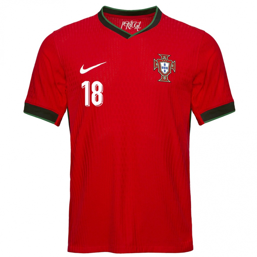 Herren Fußball Portugal Ruben Neves #18 Rot Heimtrikot Trikot 24-26 T-Shirt Luxemburg