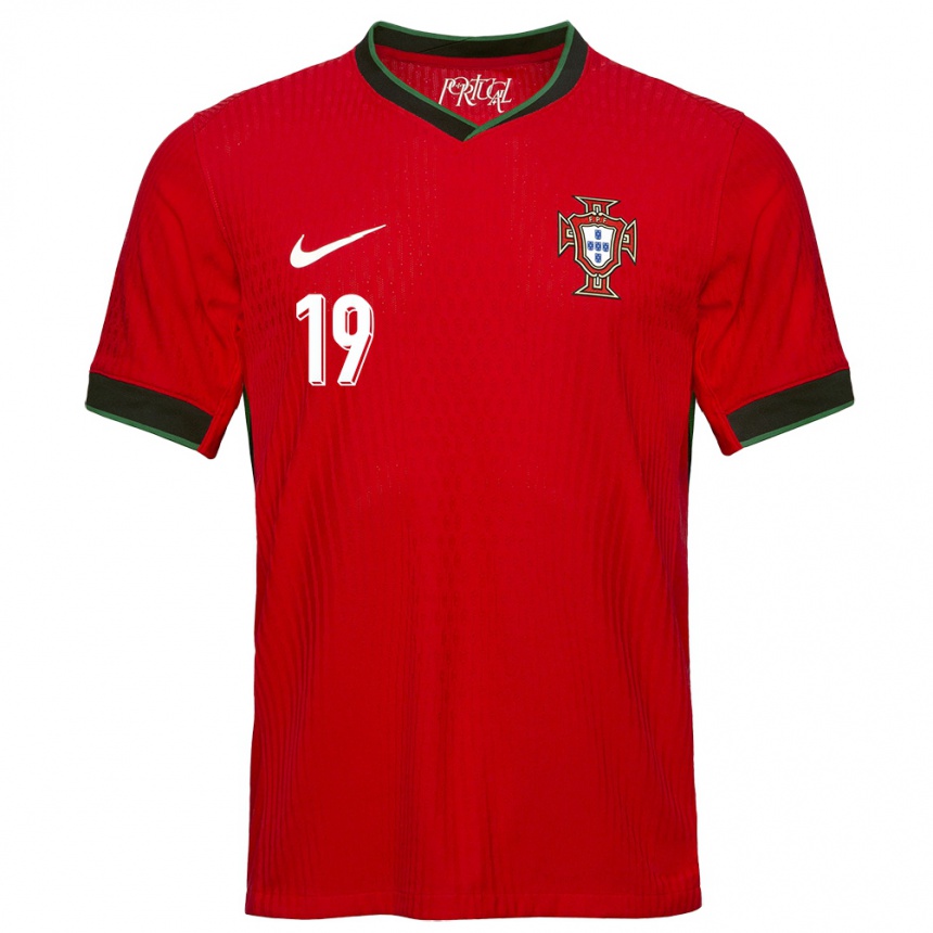 Herren Fußball Portugal Rodrigo Ribeiro #19 Rot Heimtrikot Trikot 24-26 T-Shirt Luxemburg