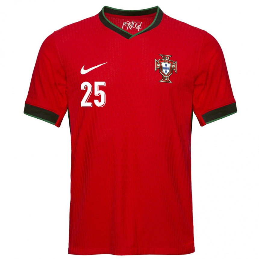 Herren Fußball Portugal Pedro Neto #25 Rot Heimtrikot Trikot 24-26 T-Shirt Luxemburg