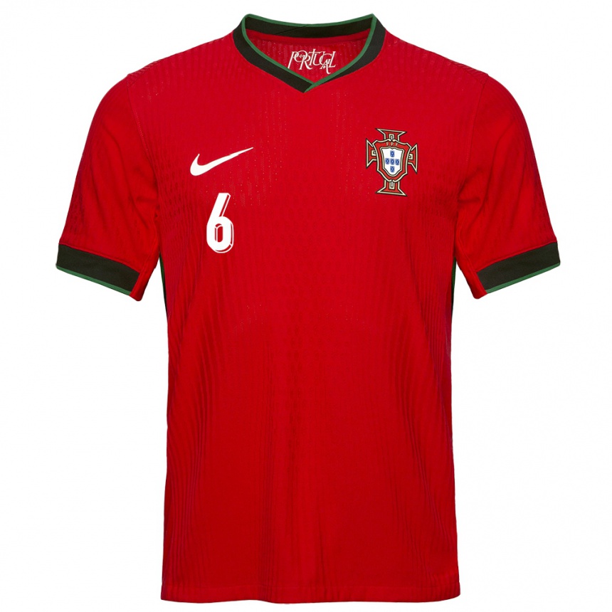 Herren Fußball Portugal Joao Palhinha #6 Rot Heimtrikot Trikot 24-26 T-Shirt Luxemburg