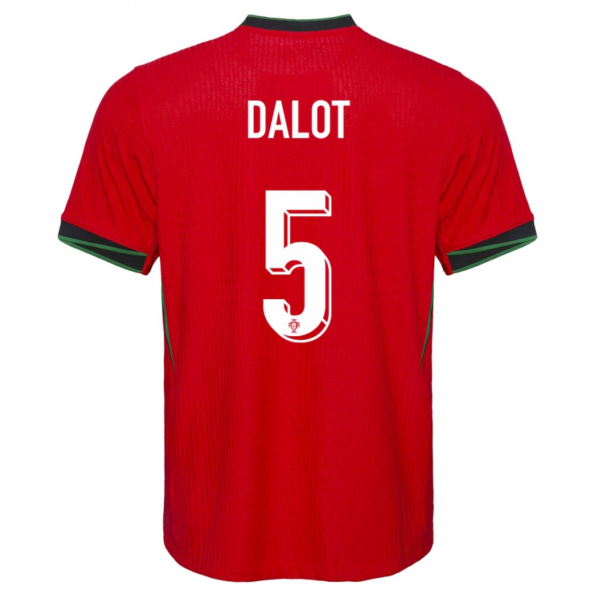 Herren Fußball Portugal Diogo Dalot #5 Rot Heimtrikot Trikot 24-26 T-Shirt Luxemburg