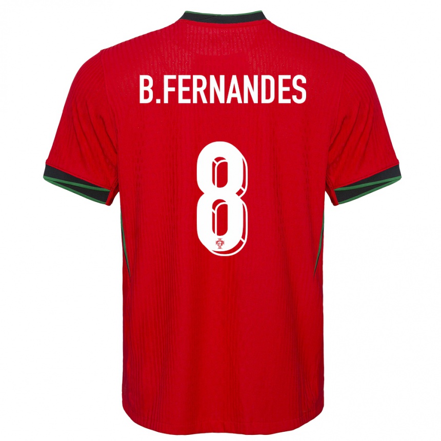 Herren Fußball Portugal Bruno Fernandes #8 Rot Heimtrikot Trikot 24-26 T-Shirt Luxemburg