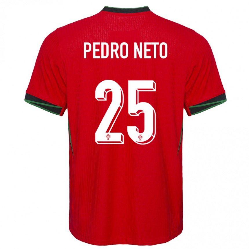 Herren Fußball Portugal Pedro Neto #25 Rot Heimtrikot Trikot 24-26 T-Shirt Luxemburg