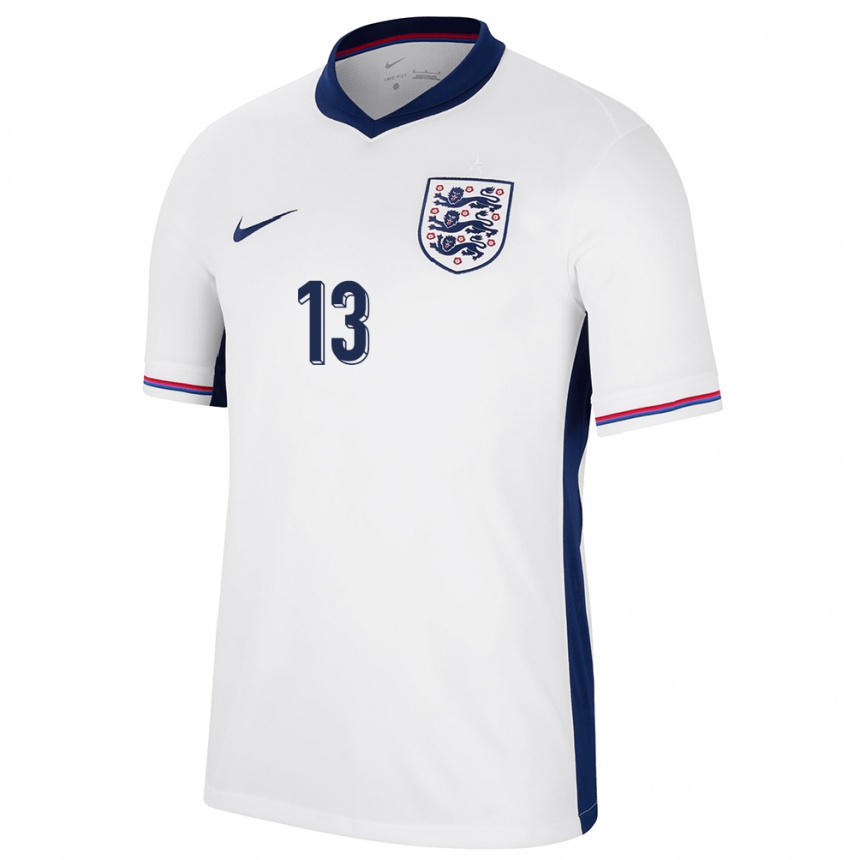 Herren Fußball England Aaron Ramsdale #13 Weiß Heimtrikot Trikot 24-26 T-Shirt Luxemburg