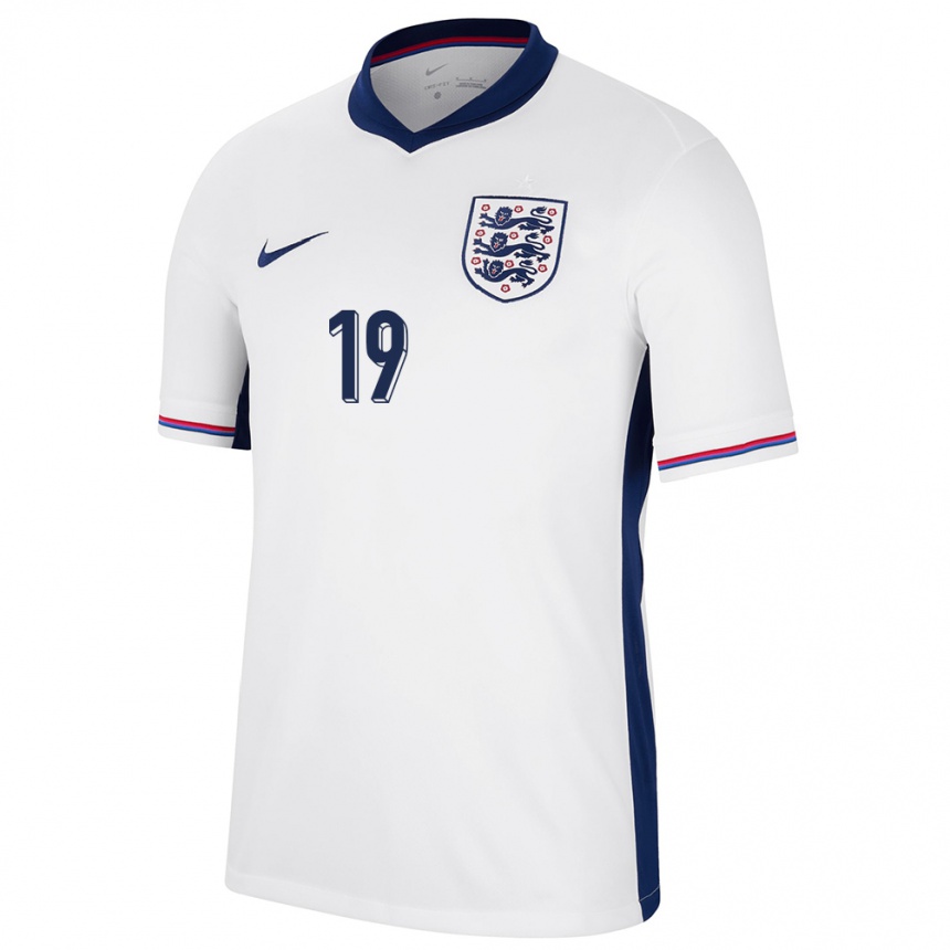 Herren Fußball England Mason Mount #19 Weiß Heimtrikot Trikot 24-26 T-Shirt Luxemburg