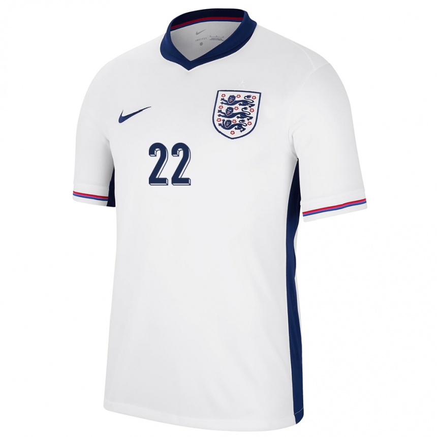 Herren Fußball England Tammy Abraham #22 Weiß Heimtrikot Trikot 24-26 T-Shirt Luxemburg