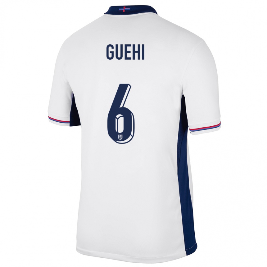 Herren Fußball England Marc Guehi #6 Weiß Heimtrikot Trikot 24-26 T-Shirt Luxemburg