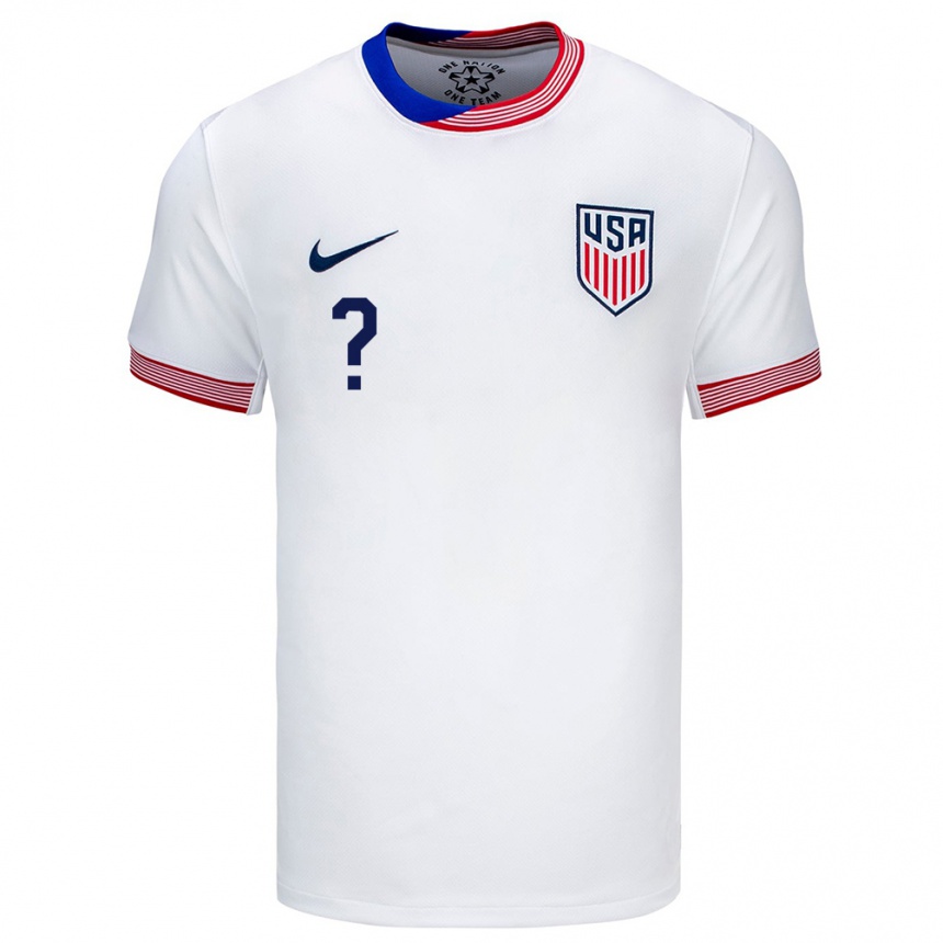 Herren Fußball Vereinigte Staaten Ihren Namen #0 Weiß Heimtrikot Trikot 24-26 T-Shirt Luxemburg