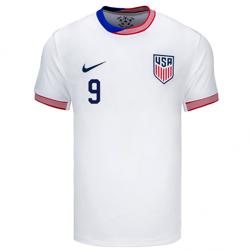 Herren Fußball Vereinigte Staaten Ricardo Pepi #9 Weiß Heimtrikot Trikot 24-26 T-Shirt Luxemburg