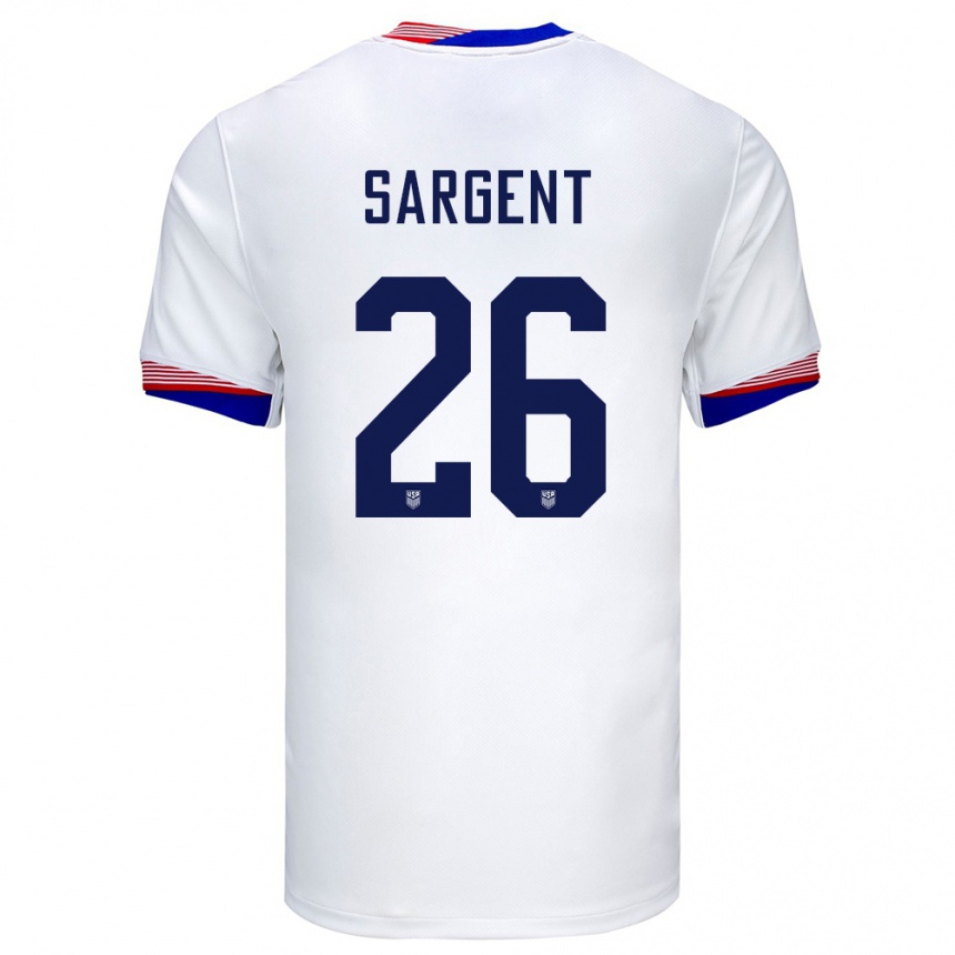Herren Fußball Vereinigte Staaten Josh Sargent #26 Weiß Heimtrikot Trikot 24-26 T-Shirt Luxemburg