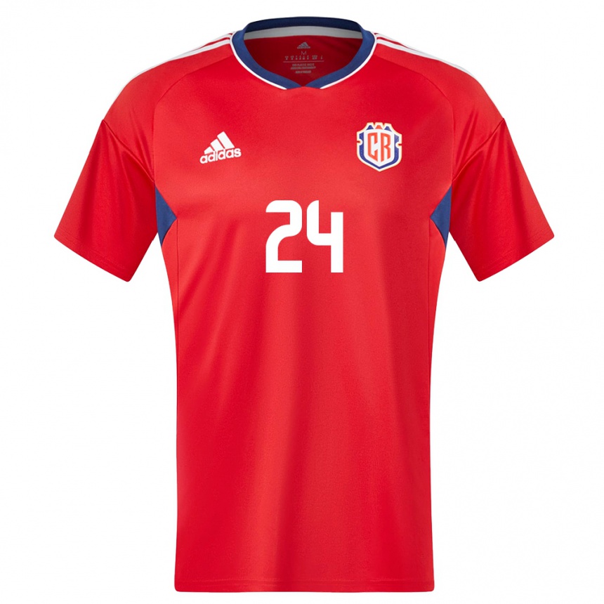 Herren Fußball Costa Rica Douglas Lopez #24 Rot Heimtrikot Trikot 24-26 T-Shirt Luxemburg