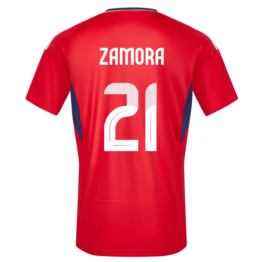 Herren Fußball Costa Rica Alvaro Zamora #21 Rot Heimtrikot Trikot 24-26 T-Shirt Luxemburg