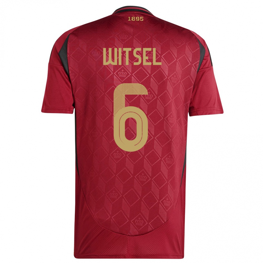 Herren Fußball Belgien Axel Witsel #6 Burgund Heimtrikot Trikot 24-26 T-Shirt Luxemburg