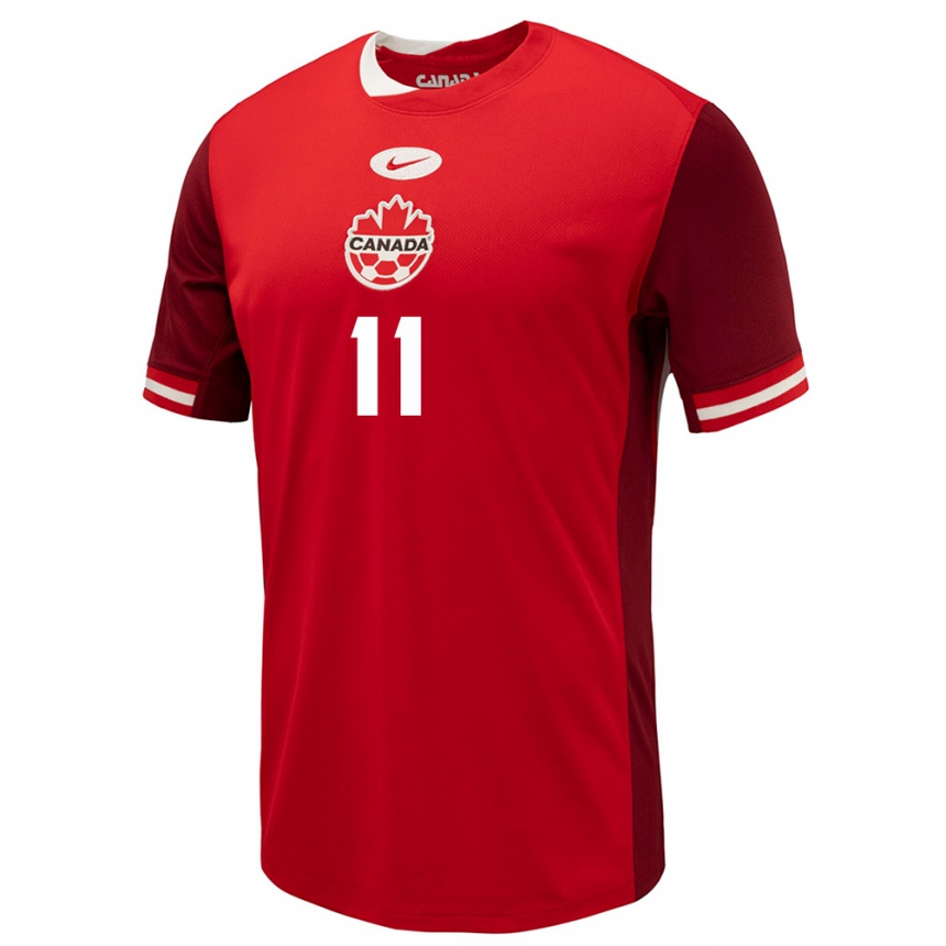 Herren Fußball Kanada Kamron Habibullah #11 Rot Heimtrikot Trikot 24-26 T-Shirt Luxemburg