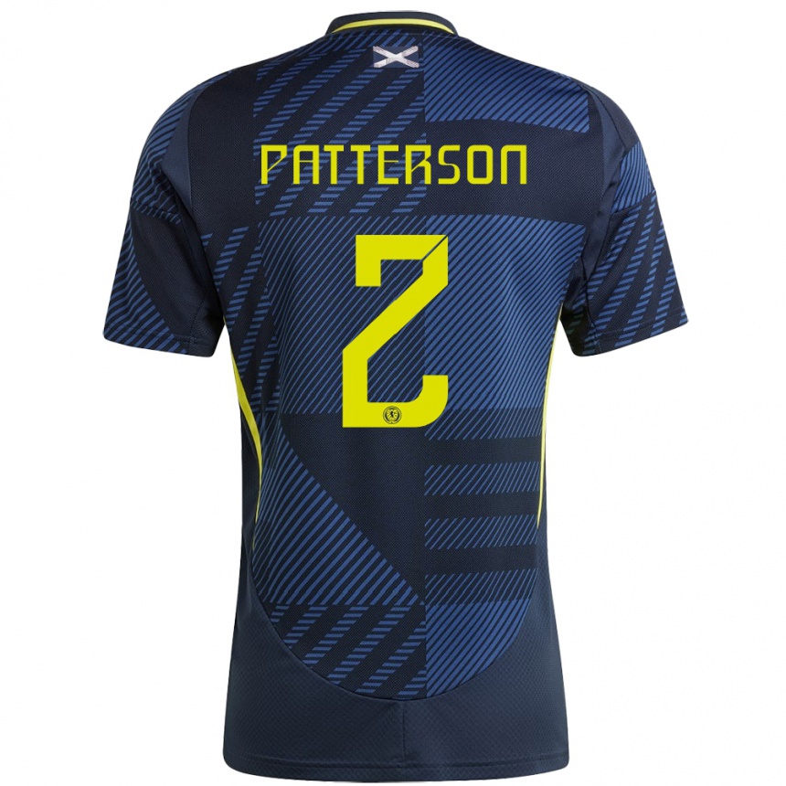 Herren Fußball Schottland Nathan Patterson #2 Dunkelblau Heimtrikot Trikot 24-26 T-Shirt Luxemburg