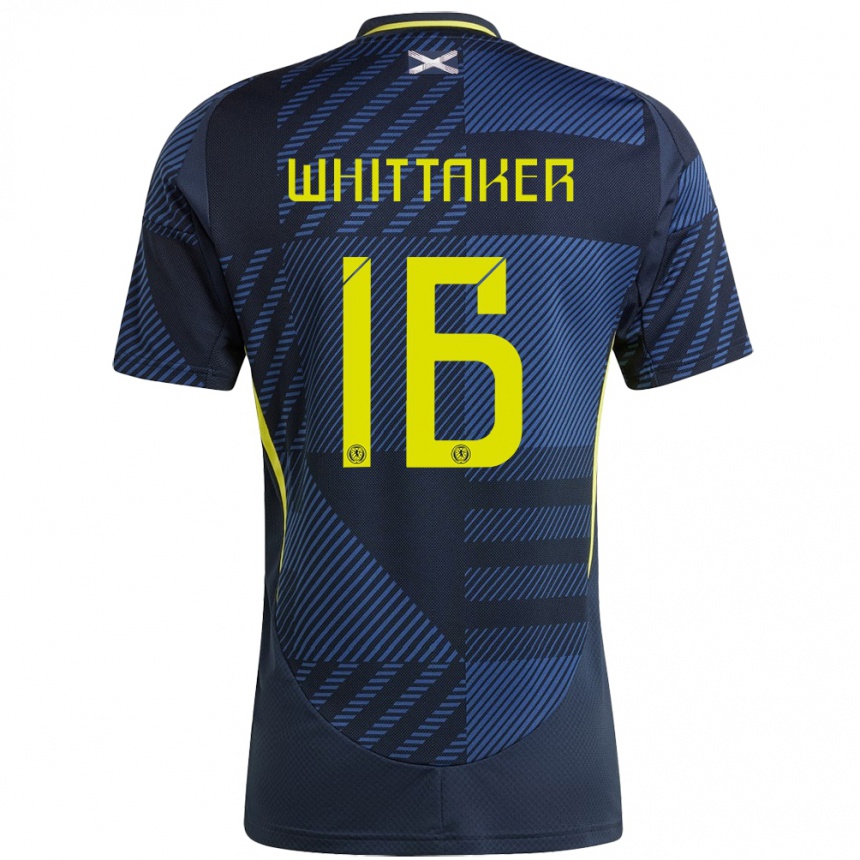 Herren Fußball Schottland Rory Whittaker #16 Dunkelblau Heimtrikot Trikot 24-26 T-Shirt Luxemburg