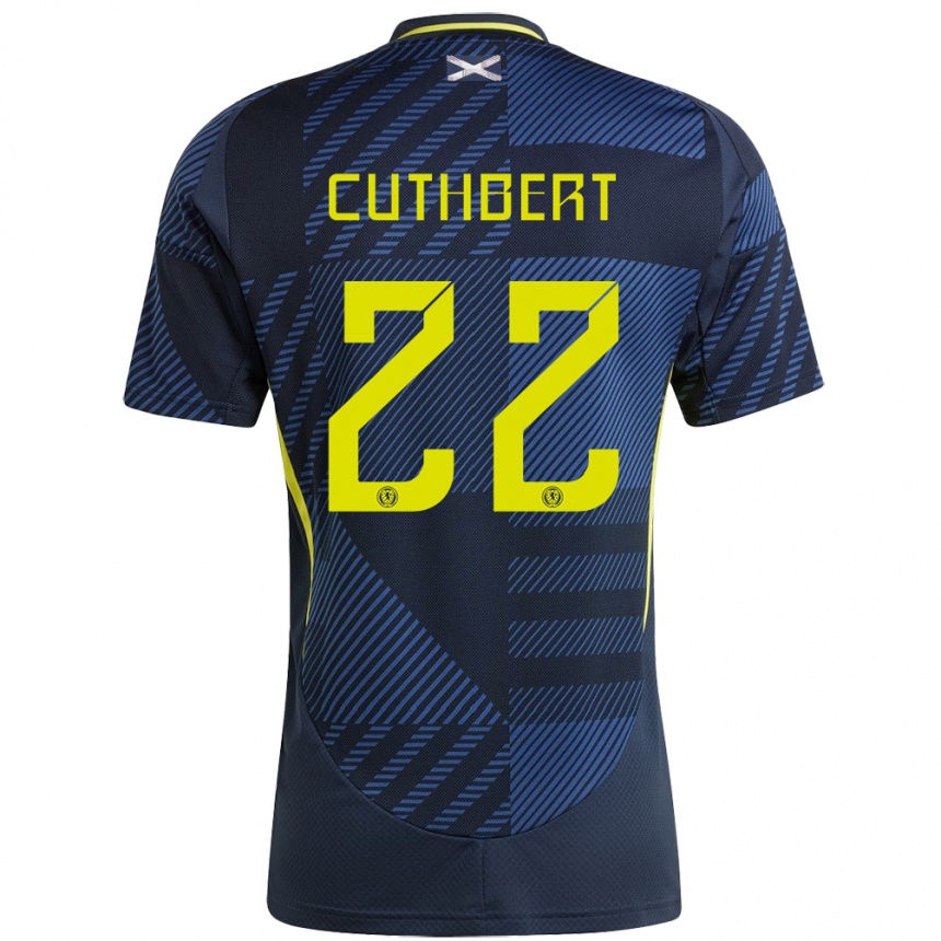 Herren Fußball Schottland Erin Cuthbert #22 Dunkelblau Heimtrikot Trikot 24-26 T-Shirt Luxemburg