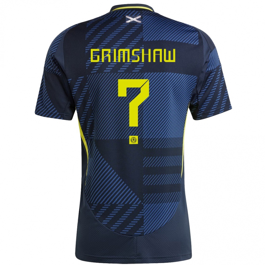 Herren Fußball Schottland Christy Grimshaw #0 Dunkelblau Heimtrikot Trikot 24-26 T-Shirt Luxemburg