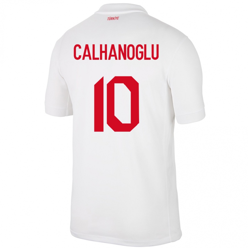 Herren Fußball Türkei Hakan Çalhanoğlu #10 Weiß Heimtrikot Trikot 24-26 T-Shirt Luxemburg