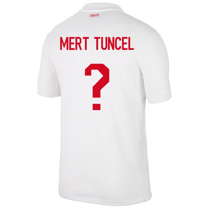 Herren Fußball Türkei Hasan Mert Tuncel #0 Weiß Heimtrikot Trikot 24-26 T-Shirt Luxemburg