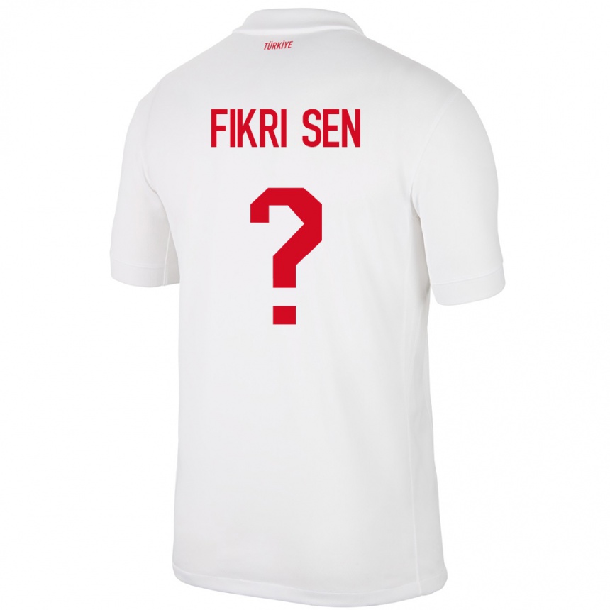 Herren Fußball Türkei Yağız Fikri Şen #0 Weiß Heimtrikot Trikot 24-26 T-Shirt Luxemburg
