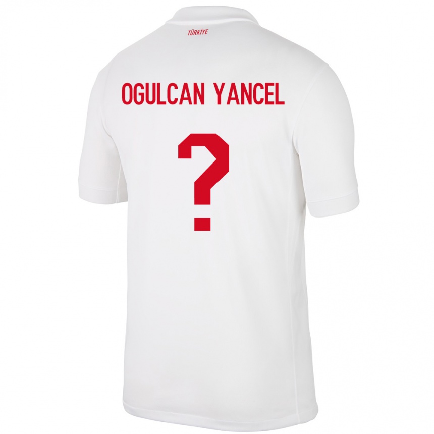 Herren Fußball Türkei Necati Oğulcan Yançel #0 Weiß Heimtrikot Trikot 24-26 T-Shirt Luxemburg