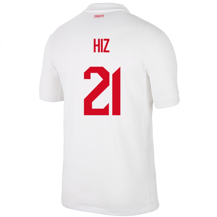 Herren Fußball Türkei Gülbin Hız #21 Weiß Heimtrikot Trikot 24-26 T-Shirt Luxemburg