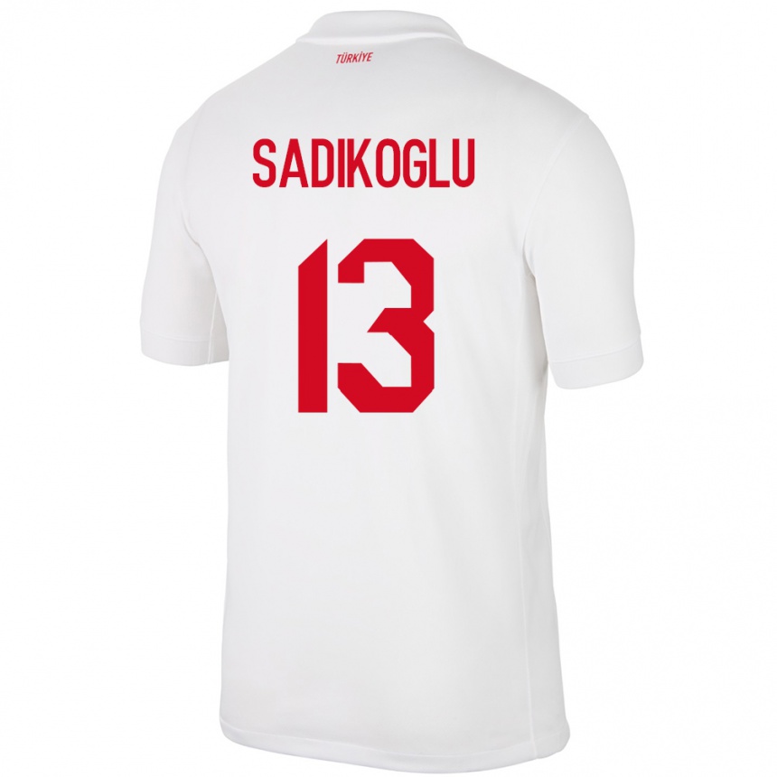 Herren Fußball Türkei Birgül Sadıkoğlu #13 Weiß Heimtrikot Trikot 24-26 T-Shirt Luxemburg