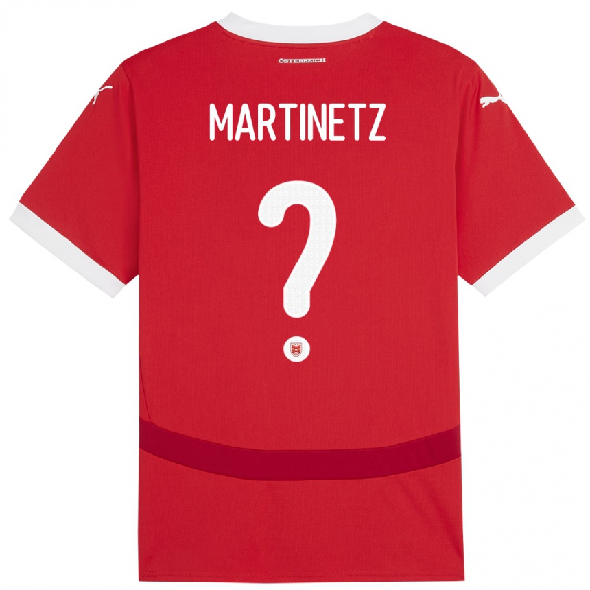 Herren Fußball Österreich Gregor Martinetz #0 Rot Heimtrikot Trikot 24-26 T-Shirt Luxemburg