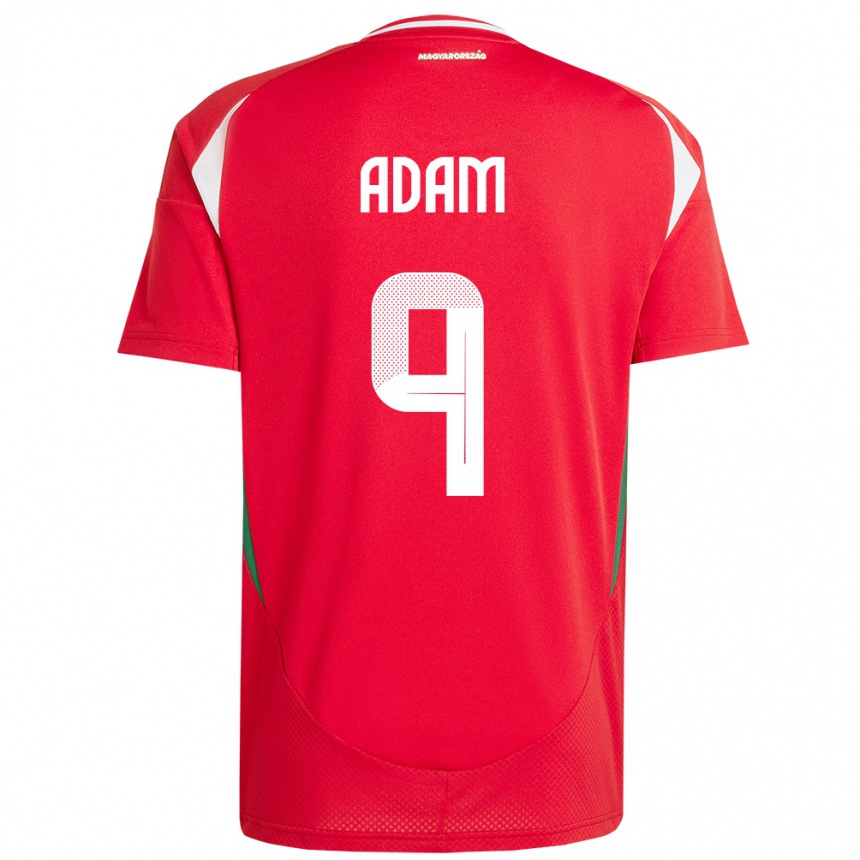 Herren Fußball Ungarn Martin Ádám #9 Rot Heimtrikot Trikot 24-26 T-Shirt Luxemburg