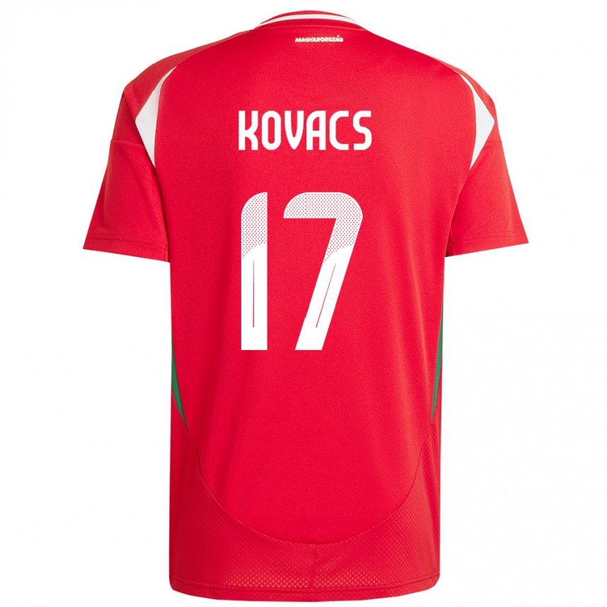 Herren Fußball Ungarn Mátyás Kovács #17 Rot Heimtrikot Trikot 24-26 T-Shirt Luxemburg