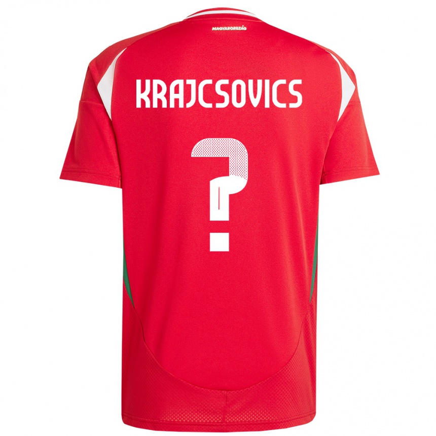 Herren Fußball Ungarn Ábel Krajcsovics #0 Rot Heimtrikot Trikot 24-26 T-Shirt Luxemburg