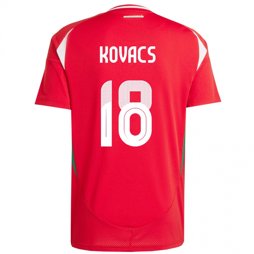 Herren Fußball Ungarn Laura Kovács #18 Rot Heimtrikot Trikot 24-26 T-Shirt Luxemburg