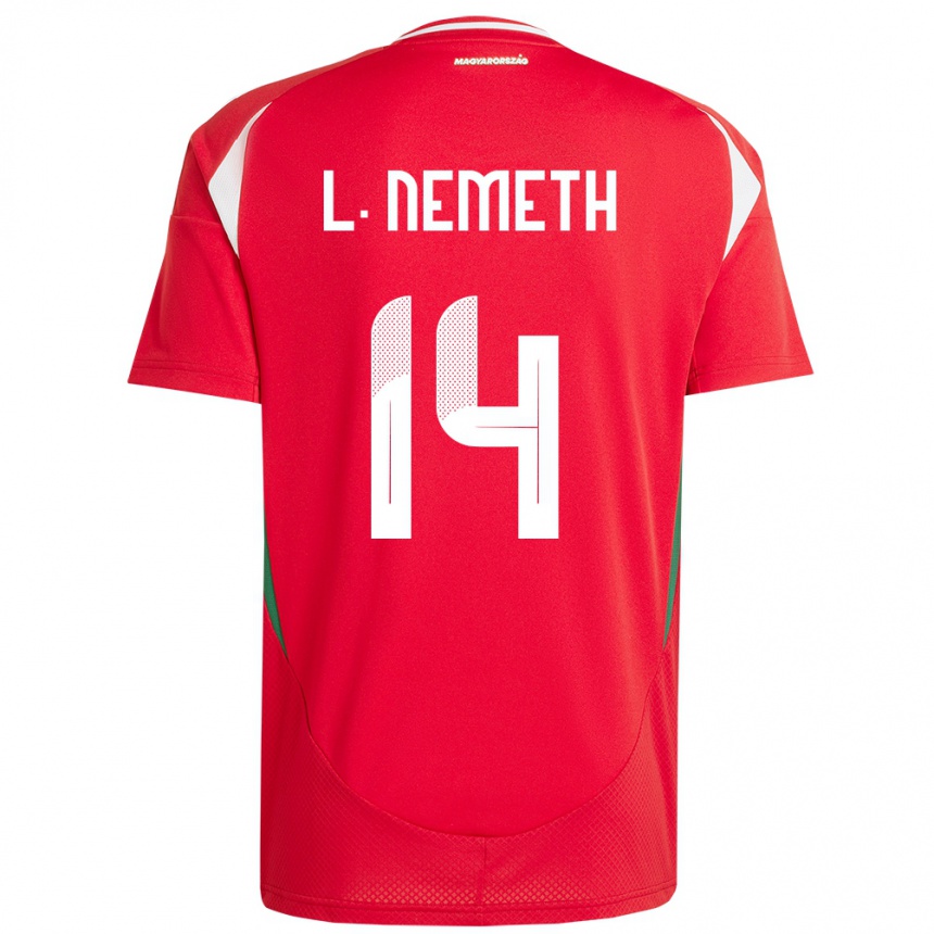 Herren Fußball Ungarn Loretta Németh #14 Rot Heimtrikot Trikot 24-26 T-Shirt Luxemburg