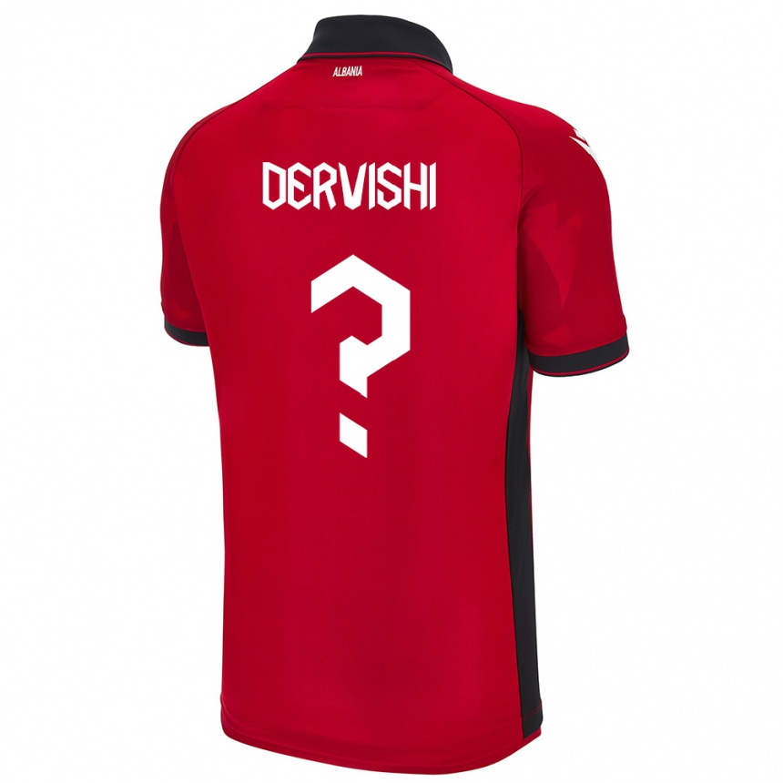 Herren Fußball Albanien Amarildo Dervishi #0 Rot Heimtrikot Trikot 24-26 T-Shirt Luxemburg