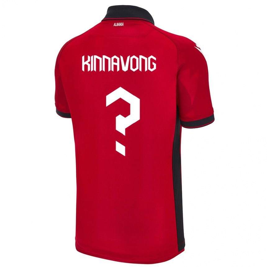 Herren Fußball Albanien Jordan Kinnavong #0 Rot Heimtrikot Trikot 24-26 T-Shirt Luxemburg